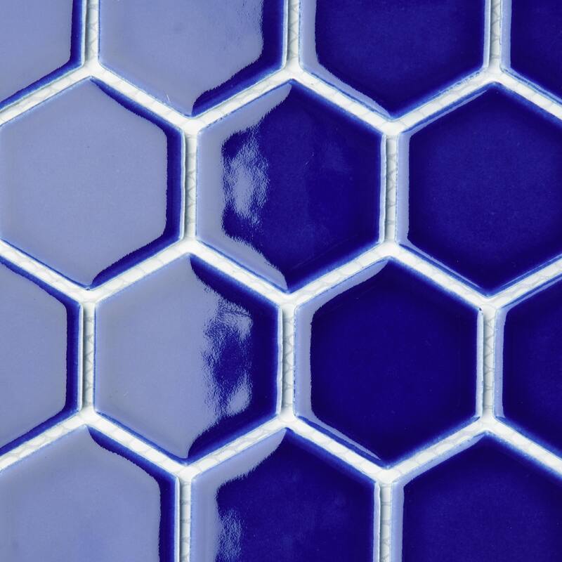 Merola Tile Metro Ion 2" Hex Sapphire 11-1/8" x 12-5/8" Porcelain Wall Tile