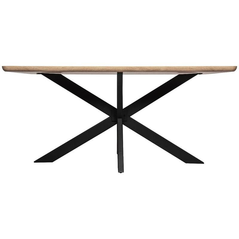 Ravenna Modern 63" Rectangular Dining Table with Solid Wood Top & X-Shape Metal Legs for Home Kitchen Dining Room