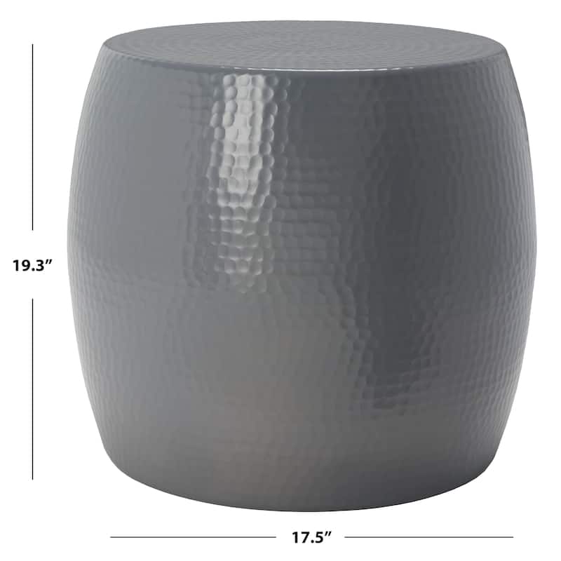 SAFAVIEH Helaine Silver Round Table - 15" W x 15" D x 16" H - 15Wx15Dx16H - Dark Grey