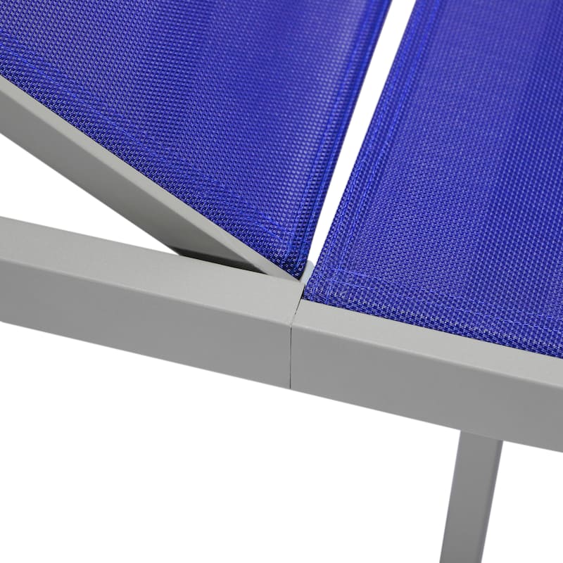 Marlin Aluminum Beach Pool Reclining Lounge Chair with Sling Mesh Fabric and Powder-Coated Frame