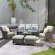 Ovios 6-pc. Rattan Wicker Sectional Set with Table - Grey