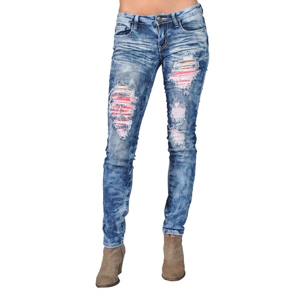pink ripped jeans
