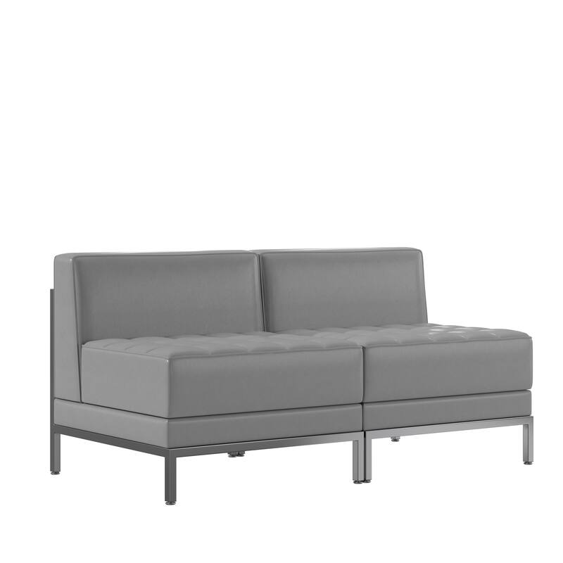 2 Piece LeatherSoft Modular Lounge Set with Taut Back and Seat - 56"W x 28.75"D x 27.25"H