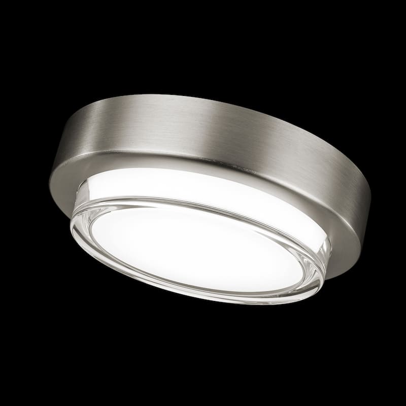 Kind 8in LED Round Indoor Flush Mount 3-CCT 2700K-3000K-3500K Set to 2700K in Brushed Nickel