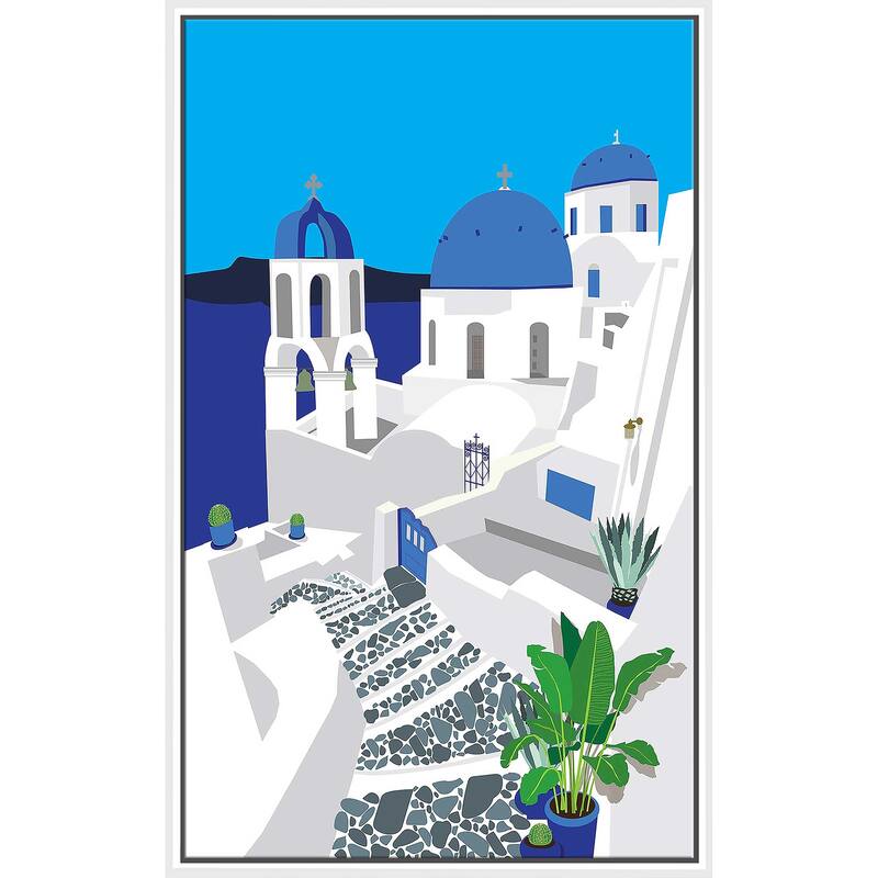 "Santorini Architecture" Print on Floating Canvas