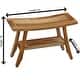 preview thumbnail 2 of 4, EcoDecors Satori EarthyTeak 28" Teak Wood Shower Bench with Shelf