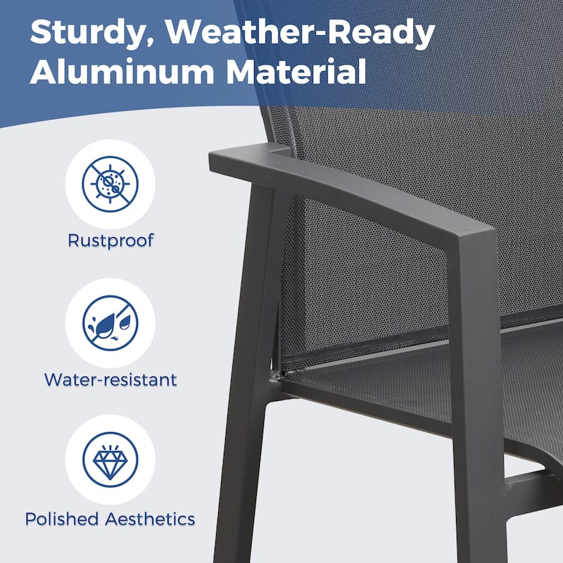 Stacking Aluminum Patio Dining Armchair (Set of 4)