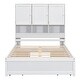 preview thumbnail 12 of 22, Full Size Platform Bed with 4 Drawers Under-Bed,Headboard with Storage Shelves