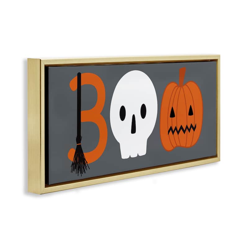 Stupell Boo Halloween Fun Typography Framed Floater Canvas Wall Art Design By Sazerelli Designs