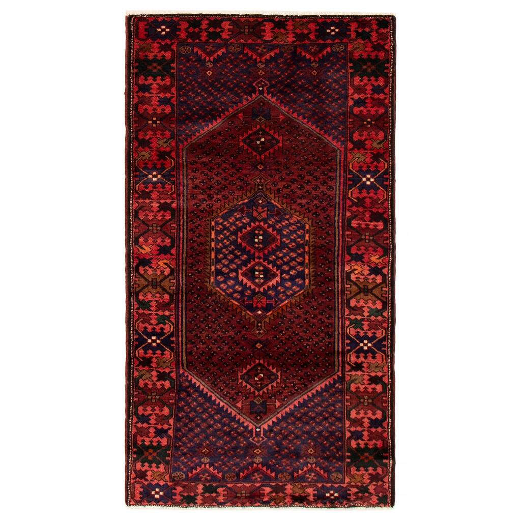 ECARPETGALLERY Hand-knotted Anadol Navy Wool Rug - 3'11 x 7'3