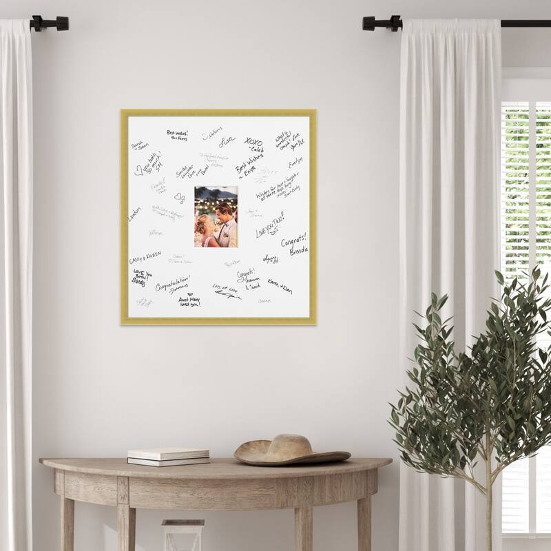 Svelte Signature Mat Picture Frame - Autograph Photo Frame Guest Book Alternative for Weddings, Graduations, or Retirement