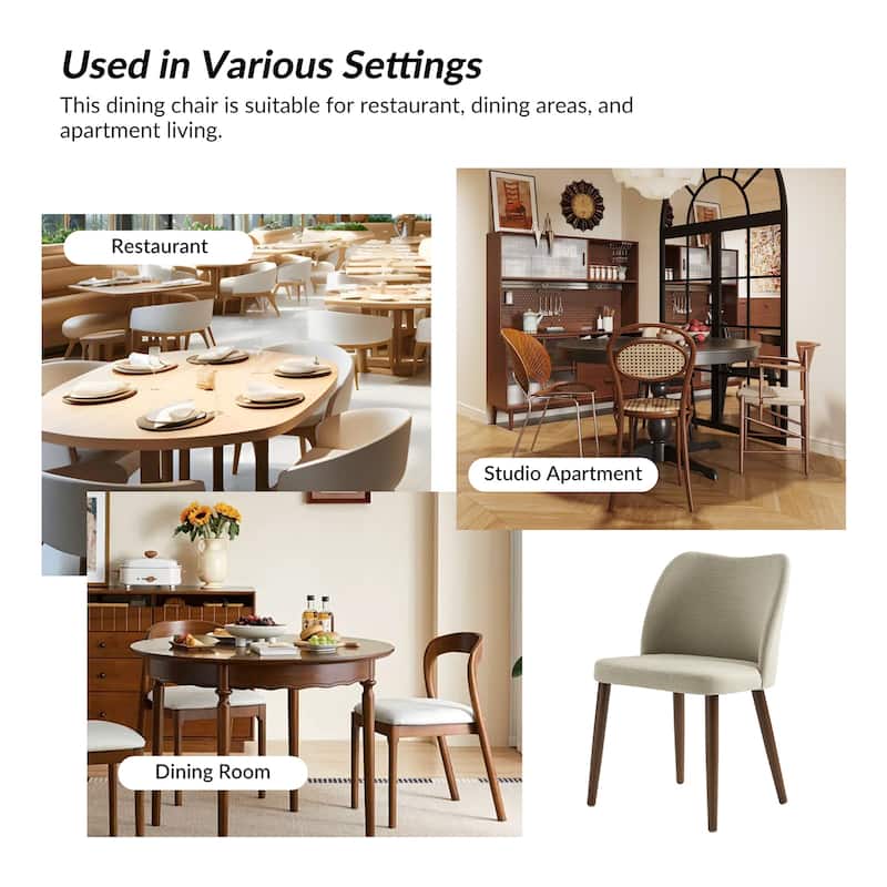 Melisa Upholstered Solid Wood Dining Chair Set of 6 by HULALA HOME