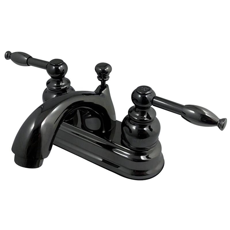 Kingston Brass Water Onyx Centerset Bathroom Faucet - Free Pop-Up - Black Onyx