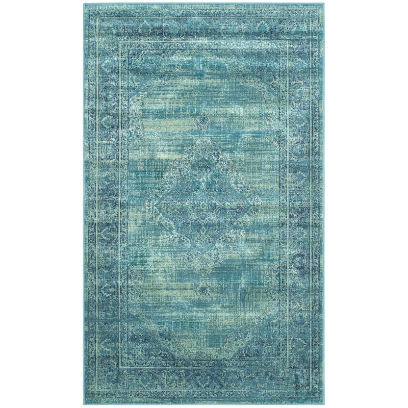 SAFAVIEH Vintage Distressed Boho Lucie Oriental Area Rug - 2' x 3' - Turquoise/Multi