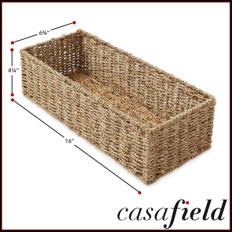2 Bathroom Storage Baskets SeagrassHyacinth Toilet Paper Bin