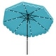 preview thumbnail 5 of 38, 9.3 FT Outdoor Patio Polyester Umbrella with Solar LED Lights and Tilt Crank Metal Frame for Garden Deck Turquoise