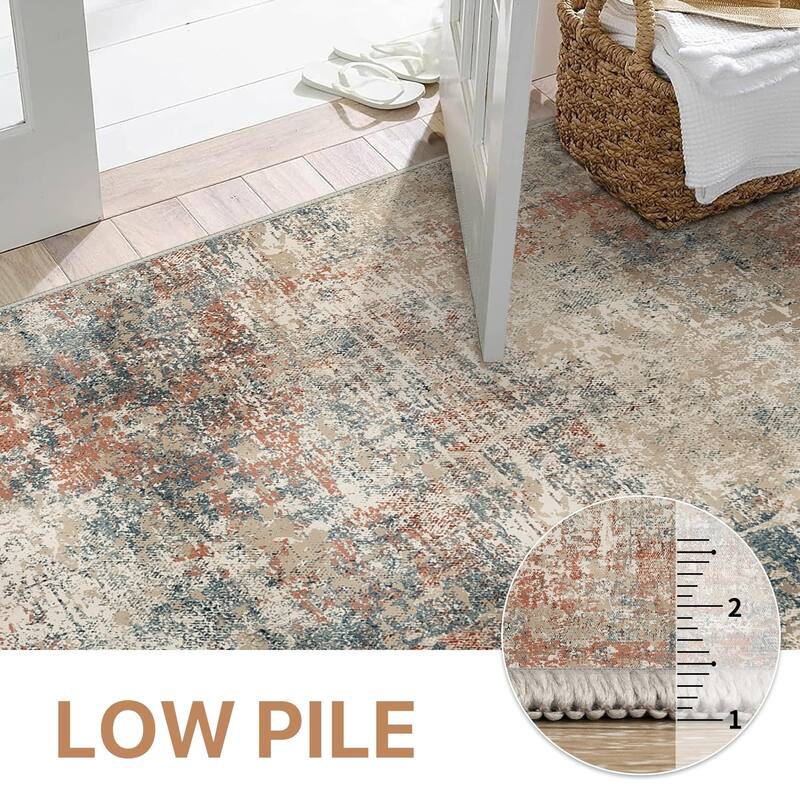 Mcow Low Pile Machine Washable Non-Slip Area Rug