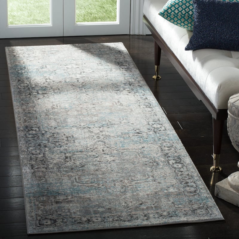 SAFAVIEH Claremont Alleen Vintage Boho Oriental Polyester Rug - 2'6" x 7'9" Runner - Ivory/Grey - Runner