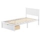 preview thumbnail 8 of 15, Twin Size Platform Bed with Under-bed Drawers, Extra Legs for Stability, White
