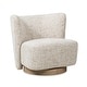 preview thumbnail 3 of 7, Miranda 30" Solid Ash Wood Chenille Upholstered Swivel Accent Chair