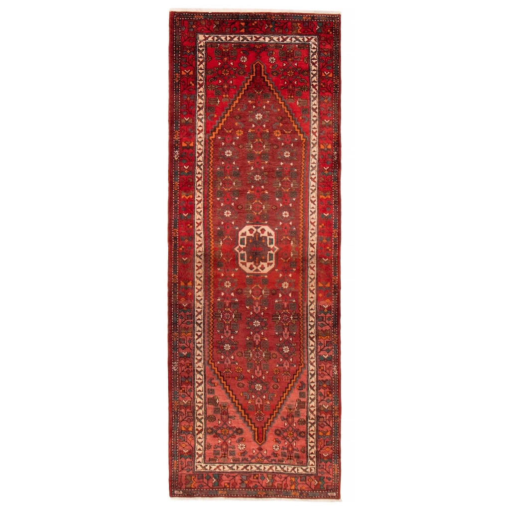 ECARPETGALLERY Hand-knotted Andelz Red Wool Rug - 3'7 x 9'11