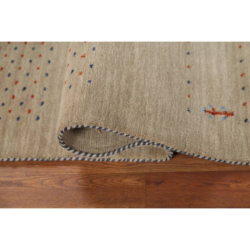 Little Animals Tribal Gabbeh Indian Rug Hand-Knotted Wool Carpet - 3'11"x 5'10"
