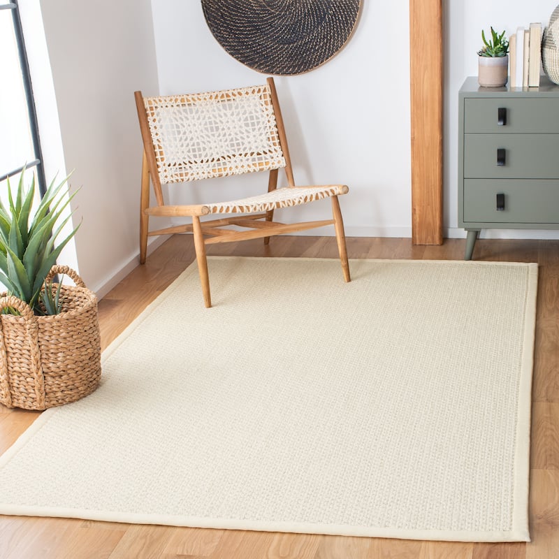 SAFAVIEH Hand-Knotted Palm Tsivia Laure Contemporary Wool Rug - 3' x 5' - Ivory