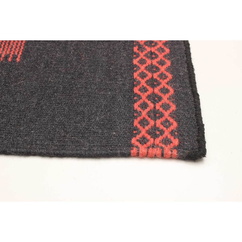 ECARPETGALLERY Flat-Weave Ankara FW Red Wool Kilim - 5'3 x 7'7