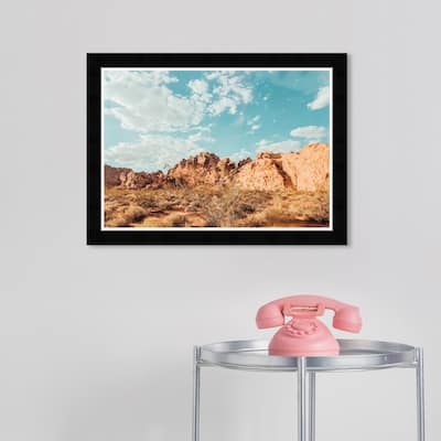 Wynwood Studio Prints Nature and Landscape Rocks at Sunlight Brown and Modern & Contemporary Wall Art Canvas Print