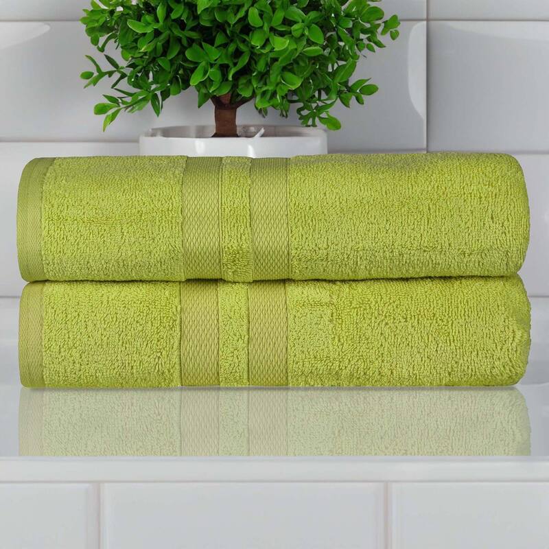Superior Ultra-Soft Cotton Solid Medium Weight Bath Towel Set of 2