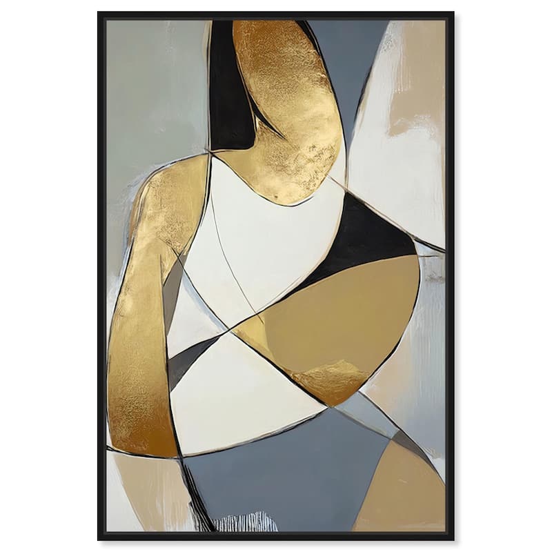 Gold Leaf Contours Canvas by Art Remedy - Black - 36" x 54"