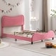 preview thumbnail 11 of 13, Mixoy Kids Bed with Curved Upholstered Headboard,Childs Princess Bed