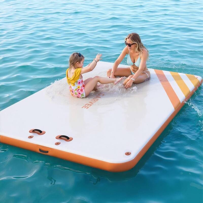 Inflatable Floating Platform Island for Pool Beach Ocean - 10 x 10 ft
