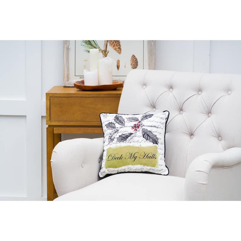 Deck My Halls Christmas Throw Pillow, 14" x 14"