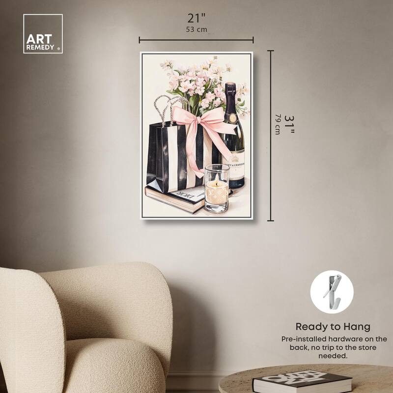 Shopping Bag and Some Drinks Canvas by Art Remedy