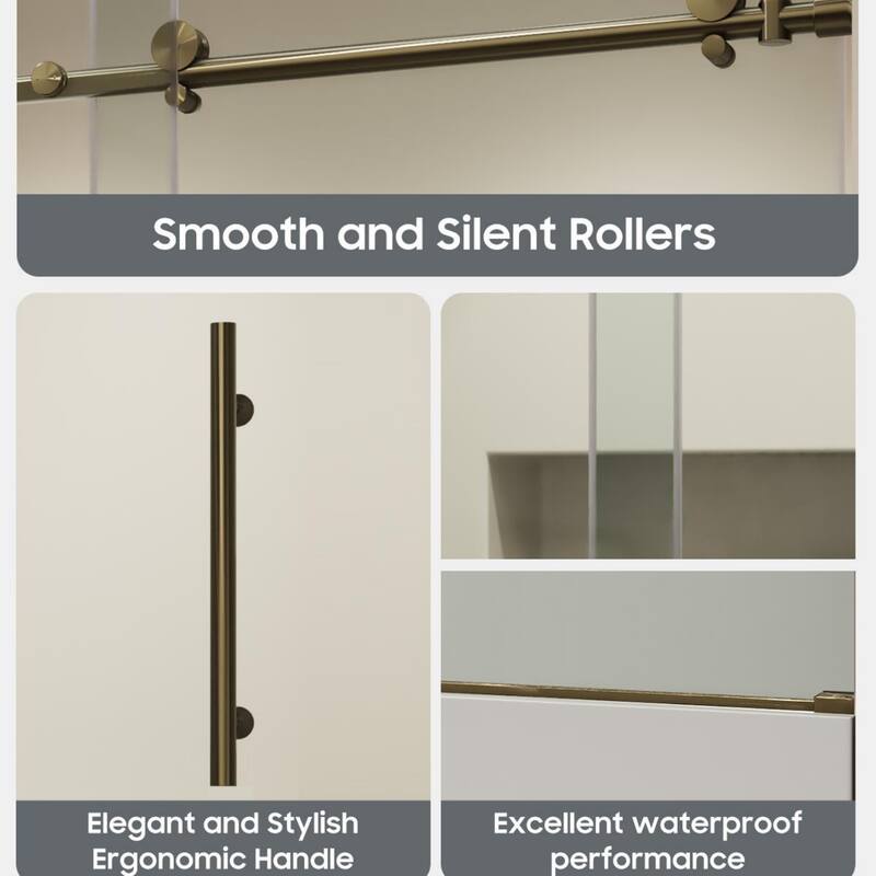 60"W x 59"H Single Sliding Glass Tub Door