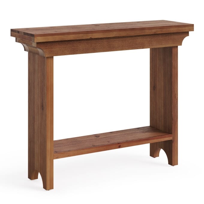 39.37" Solid Wood Console Table, 2-Tier Small Entryway Table