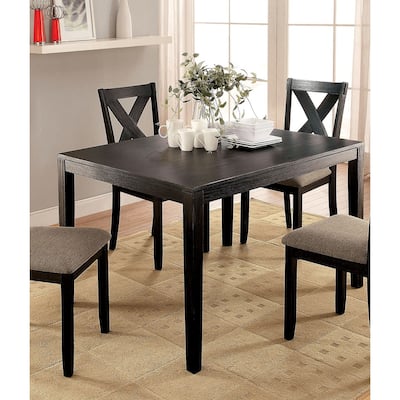 5 Piece Dining Table Set, Wooden Dining Room Furniture Set, Breakfast Table Set with Rectangle Table & 4 X-Cross Back Chairs
