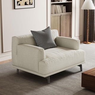 Modern Gray Cotton Upholstered Sofa for Living Room