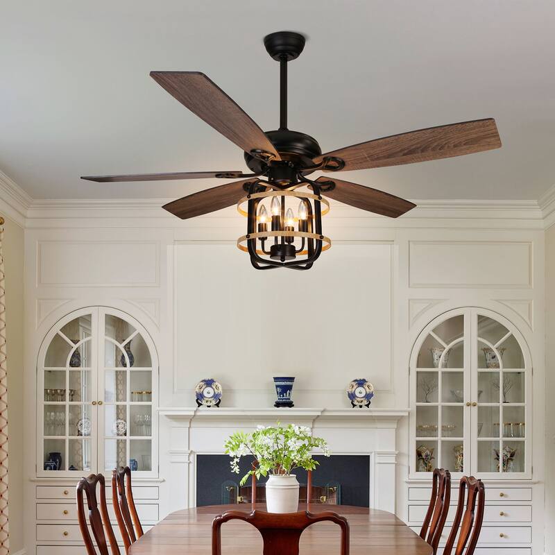 Rustic Ceiling Fan with Light Industrial Ceiling Fan - 52inch