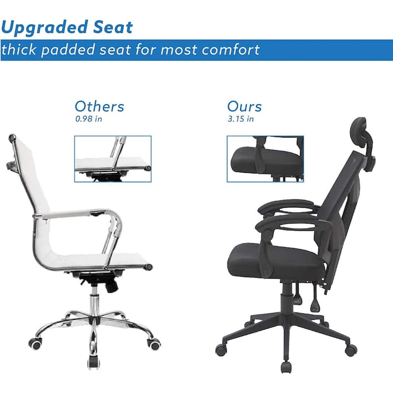 Adjustable Office Chair with Headrest Ergonomic Desk Chair High Back Mesh Office Chairs with Lumbar Support with Wheels