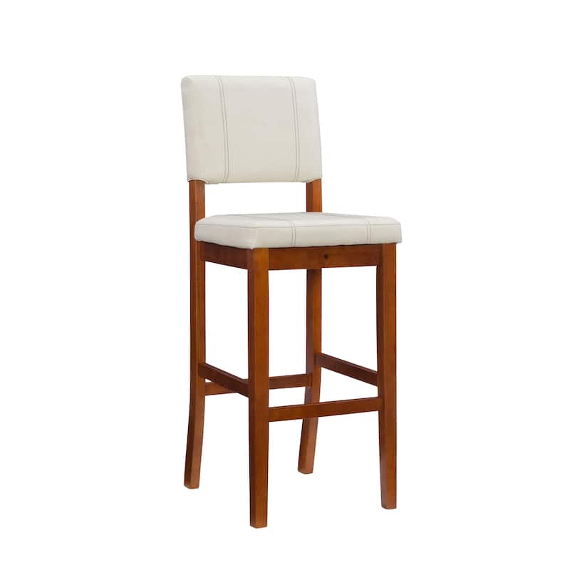 Linon Lombardy Faux Leather and Rubberwood Bar Stool