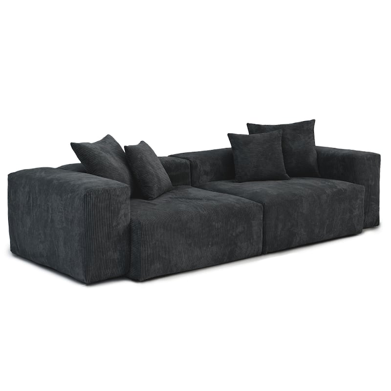 Large Corduroy Fabrics Upholstery Modular Sectional Sofa Set for Living Room