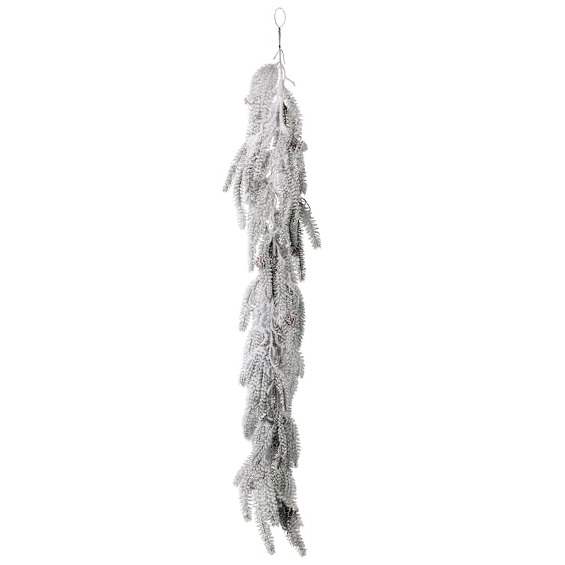 48" Flocked Weeping Noble Fir Garland