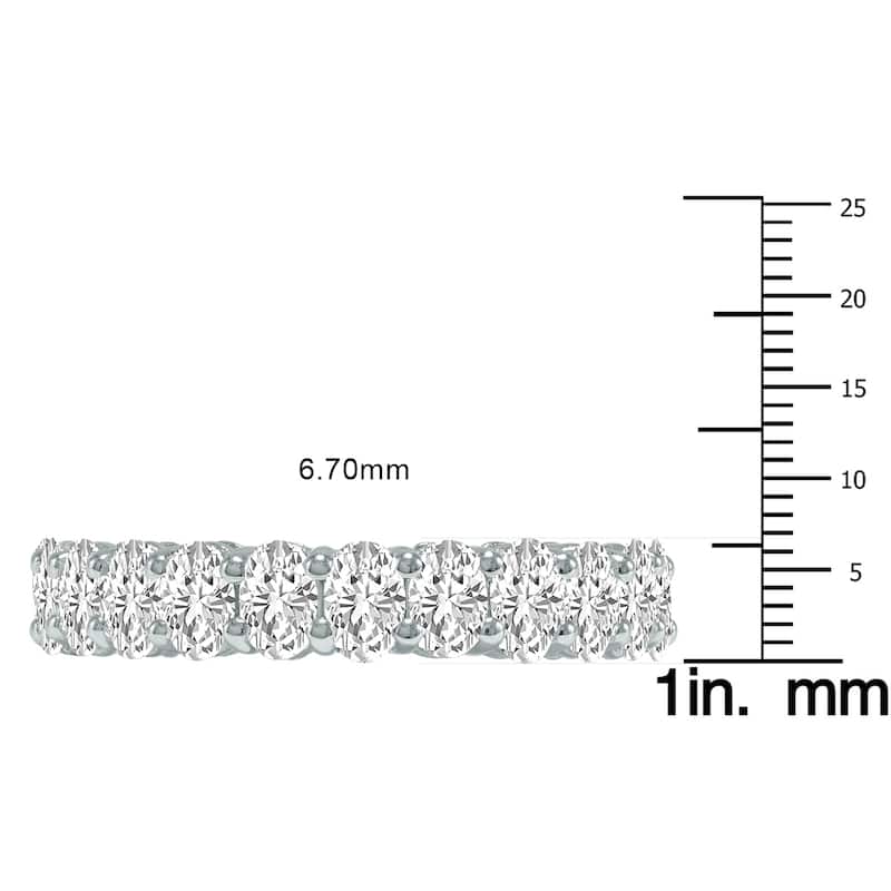 Marquee Jewels Oval Lab Grown Diamond Eternity Band in 14K White Gold (8 Carat TW)