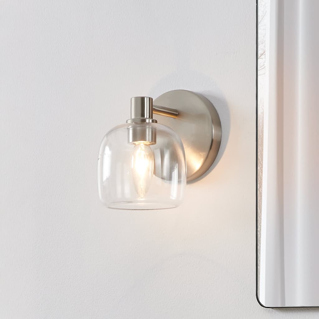 Thesis Valentina 5-inch 1-light Brushed Nickel Vanity Light with Clear Glass Shade