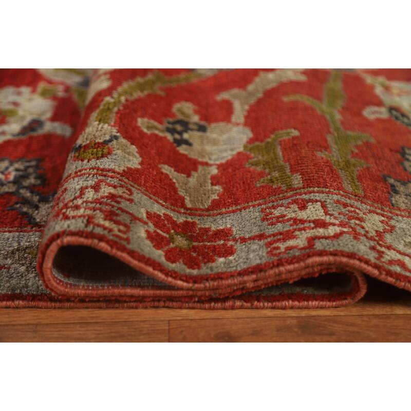 Hand Knotted Oriental 100% Wool Carpet Traditional Floral Red Sultanabad Area Rug - 16' 10'' X 12' 5''
