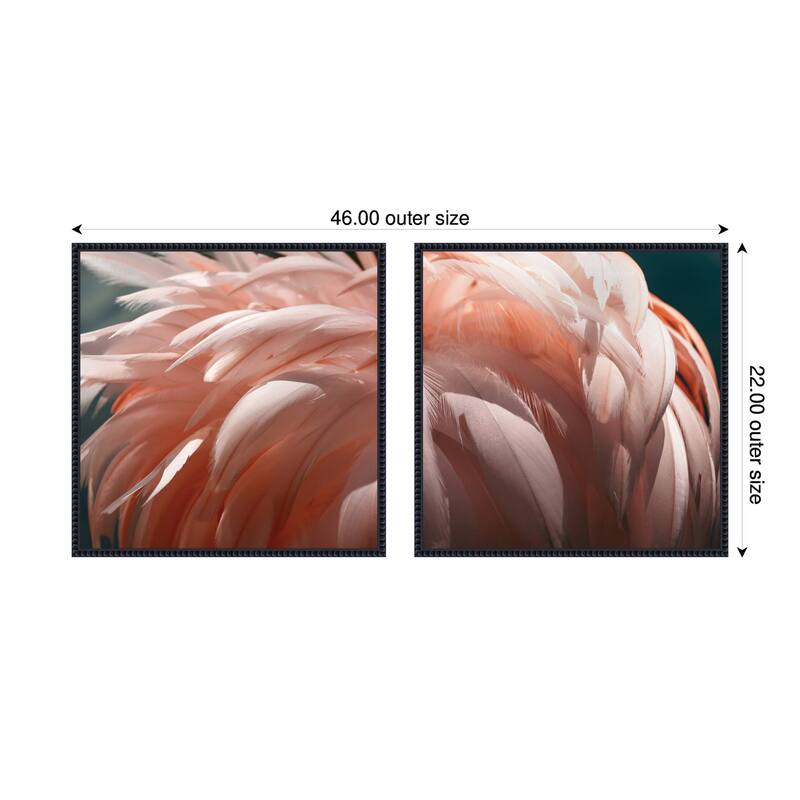 Kate and Laurel Flamingo 2 Piece Framed Canvas Wall Art Set by Alicia Bock