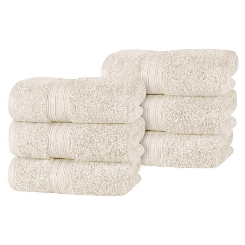Superior Atlas Cotton Plush Absorbent Heavyweight Hand Towel Set of 6