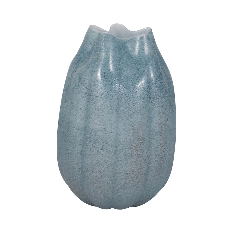 Sagebrook Home Glass Sea Urchin Vase, Blue, Bud